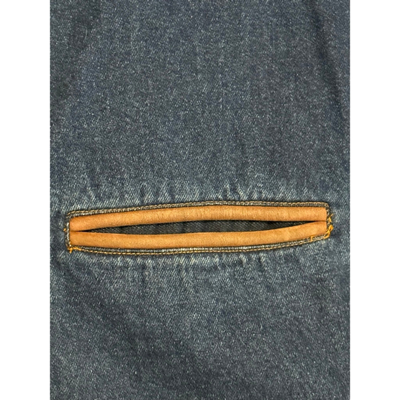 Vtg 80s Forenza Women’s Denim Blazer Tan Suede Collar Accents Jacket Sz M Lined​ - Picture 11 of 11